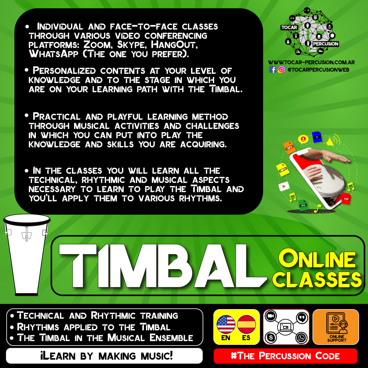 Timbal brasilero clases online