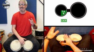 Tocar sonidos agudos en el bongo