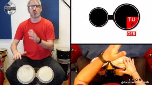 Tocar sonidos graves en el bongo